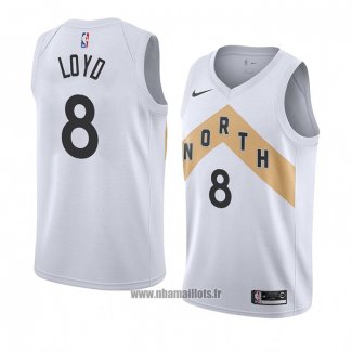 Maillot Tornto Raptors Jordan Loyd No 8 Ville 2018 Blanc