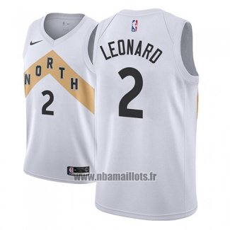 Maillot Tornto Raptors Kawhi Leonard No 2 Ville 2018 Blanc