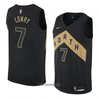 Maillot Tornto Raptors Kyle Lowry No 7 Ville 2018 Noir