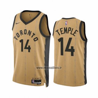 Maillot Toronto Raptors Garrett Temple NO 14 Ville 2023-24 Or