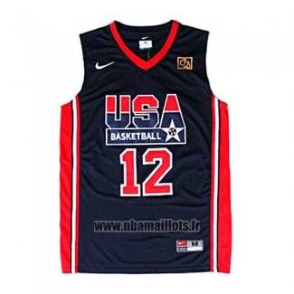 Maillot USA 1992 John Stockton No 12 Noir