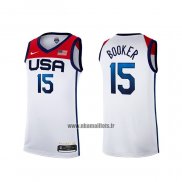 Maillot USA 2021 Devin Booker NO 15 Blanc