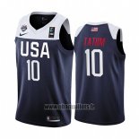 Maillot USA Jayson Tatum No 10 2019 FIBA Basketball World Cup Bleu