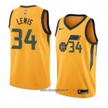 Maillot Utah Jazz Trey Lewis No 34 Statement 2018 Jaune