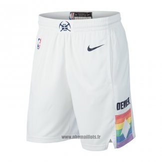 Short Denver Nuggets Ville Edition Blanc