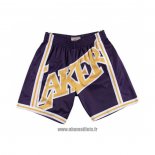 Short Los Angeles Lakers Mitchell & Ness Big Face Jaune Volet