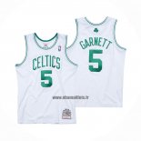Maillot Boston Celtics Kevin Garnett NO 5 Mitchell & Ness 2007-08 Blanc