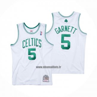 Maillot Boston Celtics Kevin Garnett NO 5 Mitchell & Ness 2007-08 Blanc