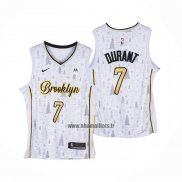 Maillot Brooklyn Nets Kevin Durant NO 7 Christmas Blanc