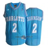 Maillot Charlotte Hornets Larry Johnson No 2 Retro Bleu