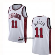 Maillot Chicago Bulls Demar Derozan NO 11 Ville 2022-23 Blanc