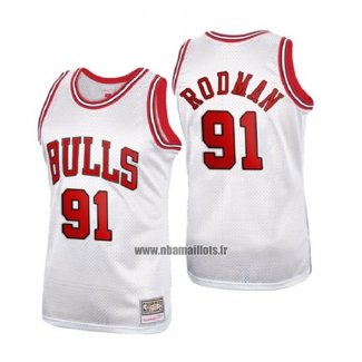 Maillot Chicago Bulls Dennis Rodman NO 91 Mitchell & Ness 1997-98 Blanc