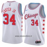 Maillot Chicago Bulls Wendell Carter Jr. No 34 Ville 2018 Blanc