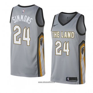 Maillot Cleveland Cavaliers Kobi Simmons No 24 Ville 2018 Gris