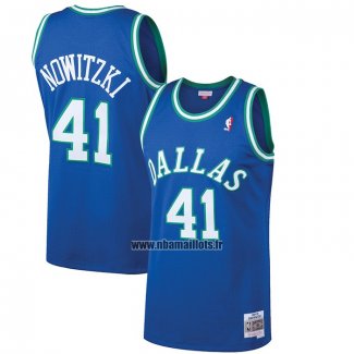 Maillot Dallas Mavericks Dirk Nowitzki NO 41 Mitchell & Ness 1998-99 Bleu