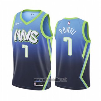 Maillot Dallas Mavericks Dwight Powell No 7 Ville Edition Bleu