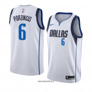 Maillot Dallas Mavericks Kristaps Porzingis No 6 Association 2018-19 Blanc