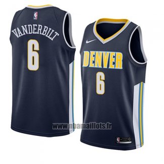 Maillot Denver Nuggets Jarred Vanderbilt No 6 Icon 2018 Bleu