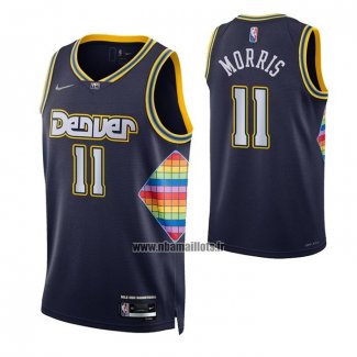 Maillot Denver Nuggets Monte Morris NO 11 Ville 2021-22 Bleu