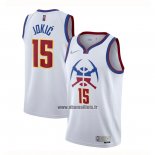 Maillot Denver Nuggets Nikola Jokic No 15 Earned 2020-21 Blanc