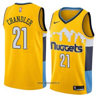 Maillot Denver Nuggets Wilson Chandler No 21 Statement 2018 Jaune