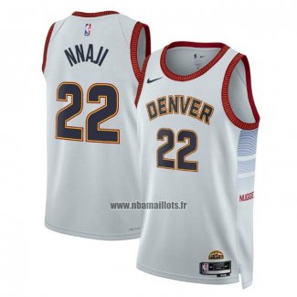 Maillot Denver Nuggets Zeke Nnaji NO 22 Ville 2022-23 Blanc