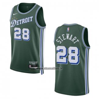 Maillot Detroit Pistons Isaiah Stewart NO 28 Ville 2022-23 Vert