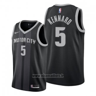 Maillot Detroit Pistons Luke Kennard No 5 Ville Edition Noir