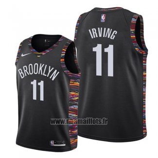 Maillot Enfant Brooklyn Nets Kyrie Irving No 11 Ville 2019-20 Noir