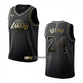 Maillot Enfant Golden Edition Los Angeles Lakers Kobe Bryant NO 24 Noir