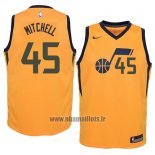 Maillot Enfant Utah Jazz Donovan Mitchell No 45 Statement 2017-18 Jaune