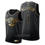 Maillot Golden Edition New Orleans Pelicans Zion Williamson No 1 Noir