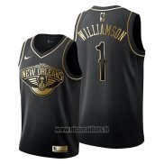 Maillot Golden Edition New Orleans Pelicans Zion Williamson No 1 Noir