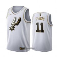 Maillot Golden Edition San Antonio Spurs Bryn Forbes No 11 Blanc