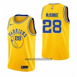 Maillot Golden State Warriors Alfonzo Mckinnie No 28 Hardwood Classic 2018-19 Jaune