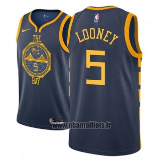 Maillot Golden State Warriors Kevon Looney No 5 Ville 2018-19 Bleu