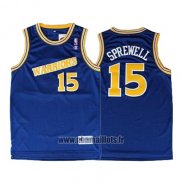 Maillot Golden State Warriors Latrell Sprewell No 15 Retro Bleu