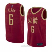 Maillot Houston Rockets Gary Clark No 6 Ville 2018-19 Rouge