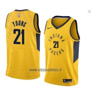 Maillot Indiana Pacers Thaddeus Young No 21 Statement 2018 Jaune