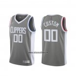 Maillot Los Angeles Clippers Personnalise Earned 2020-21 Gris