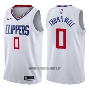 Maillot Los Angeles Clippers Sindarius Thornwell No 0 Association 2017-18 Blanc