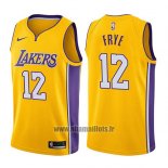 Maillot Los Angeles Lakers Channing Frye No 12 Icon 2017-18 Or