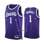 Maillot Los Angeles Lakers D'angelo Russell NO 1 Ville 2021-22 Volet