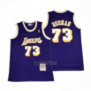 Maillot Los Angeles Lakers Dennis Rodman No 73 Mitchell & Ness 1998-99 Volet