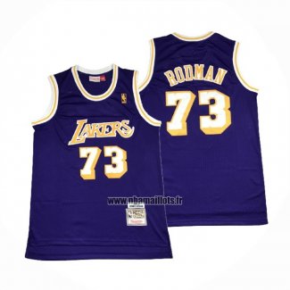 Maillot Los Angeles Lakers Dennis Rodman No 73 Mitchell & Ness 1998-99 Volet