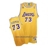 Maillot Los Angeles Lakers Dennis Rodman No 73 Retro Jaune
