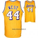 Maillot Los Angeles Lakers Jerry West No 44 Retro Jaune