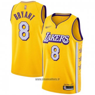 Maillot Los Angeles Lakers Kobe Bryant No 8 Ville Edition Jaune