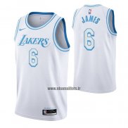 Maillot Los Angeles Lakers LeBron James NO 6 Ville 2021-22 Blanc