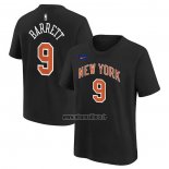 Maillot Manche Courte New York Knicks Rj Barrett Ville 2022-23 Noir